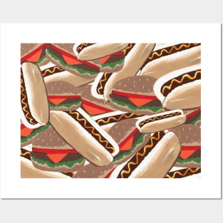 HOT Dogs And Burger Time Posters and Art